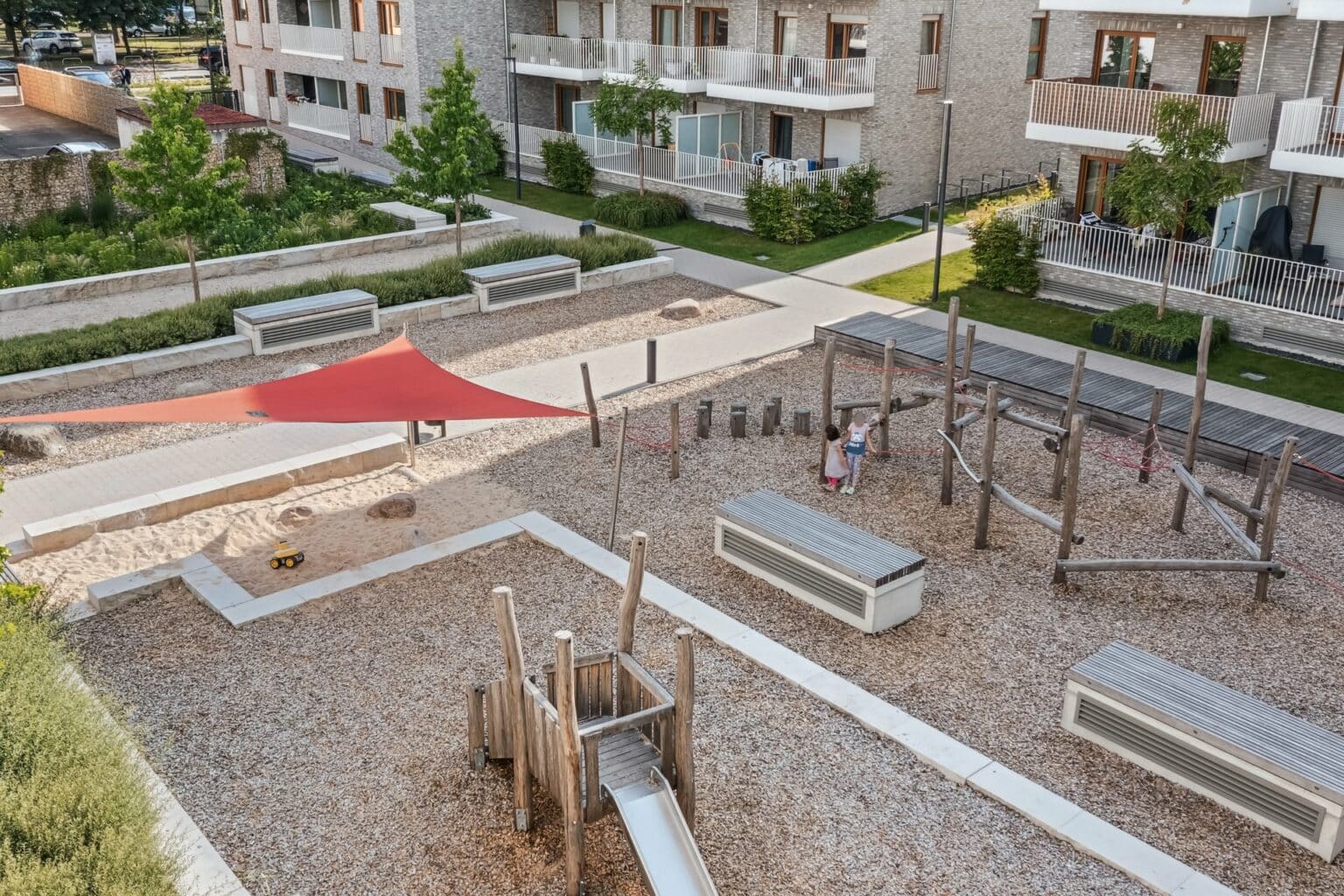 VIDO Frankfurt - Hinterhof - Drohnenaufnahme